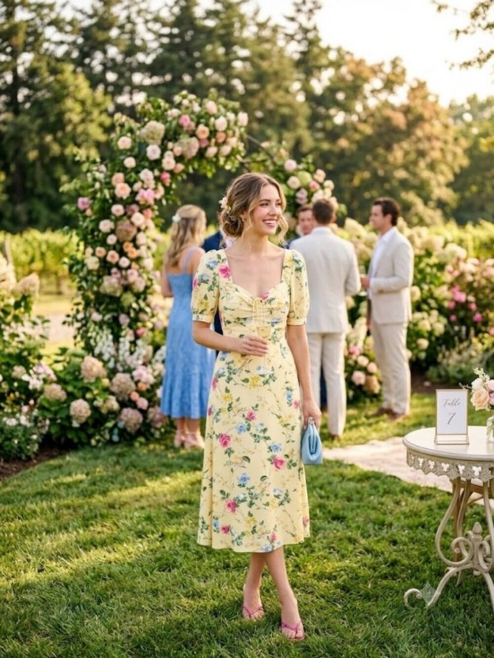 💕FAVORITE DAUGHTER💕 The Vineyard Dress ~ Whispering Flora Butter Yellow 6